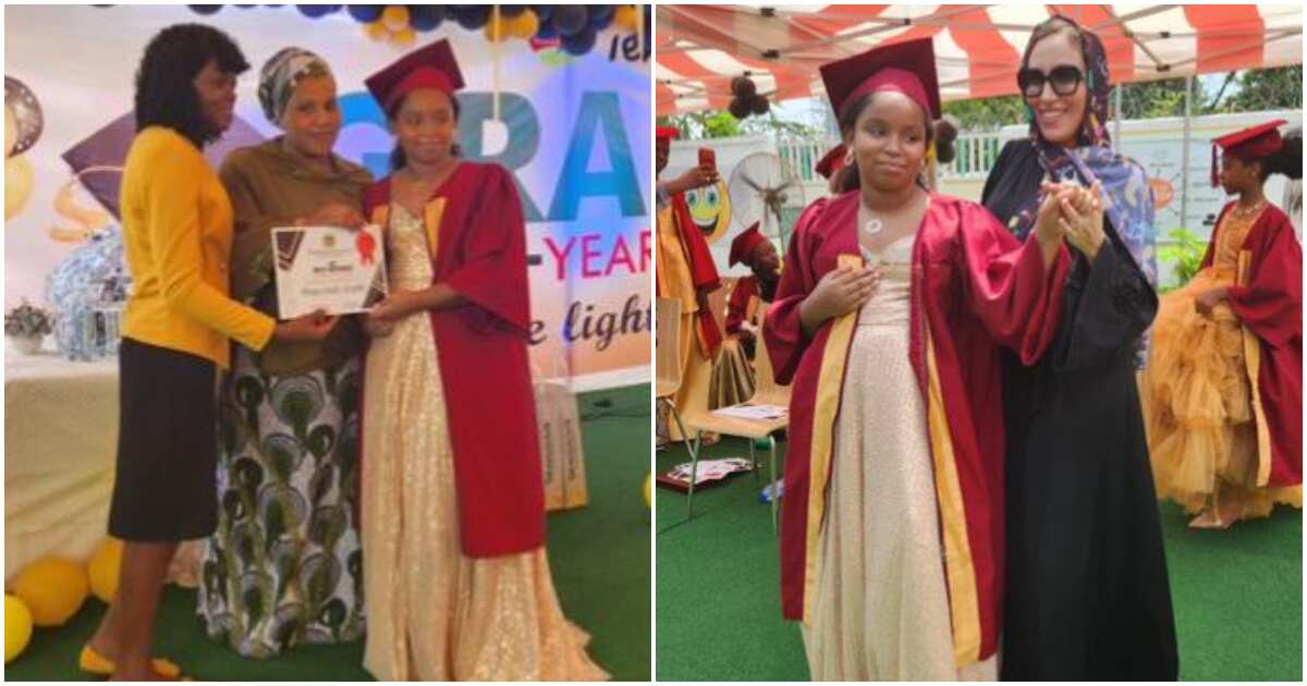 Netizens blame Regina Daniels for hubby Ned Nwoko's absence at Laila's daughter's graduation