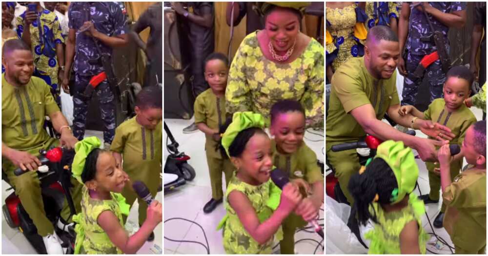 Yinka Ayefele's triplets singing at their fourth birthday party.