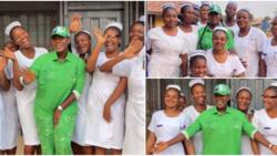“Role model for life”: Mercy Johnson marks International Women’s Day with nurses, makes them laugh in video