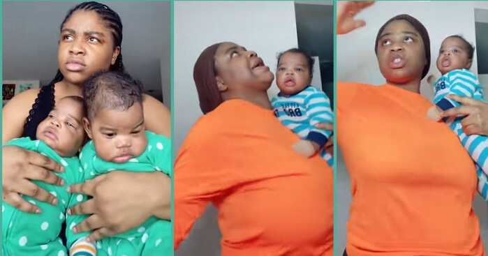 Watch hilarious video as mum of identical twins finds it hard to differentiate her babies