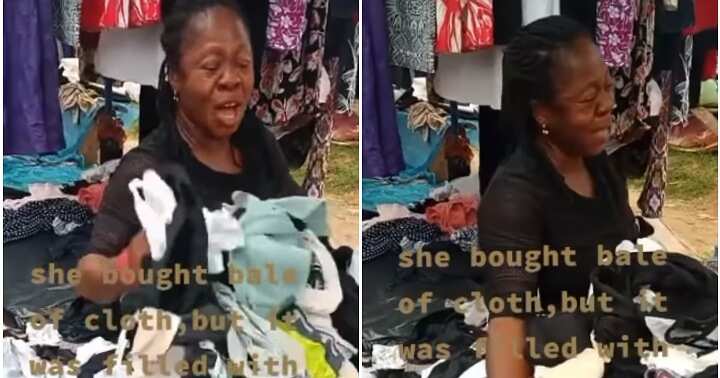 Okrika seller, scammed, bale of clothes