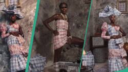 Nigerian artist stirs emotions with stunning designs using Ghana Must Go bag: "Brought memories"