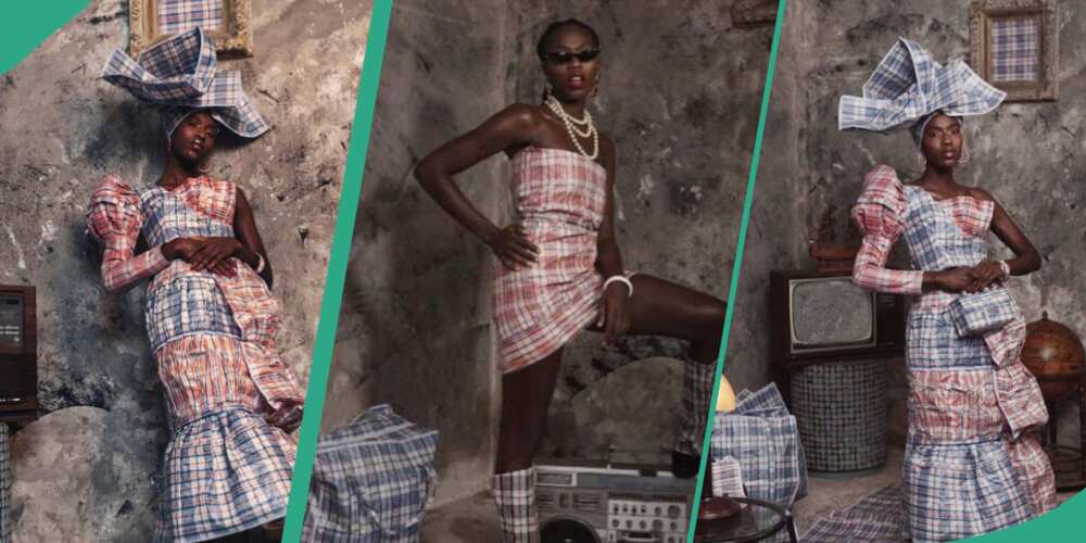 Nigerian photographer Obinna Obioma uses "Ghana Must Go" for fashion designs Nigerian photographer Obinna Obioma uses "Ghana Must Go" for fashion designs
