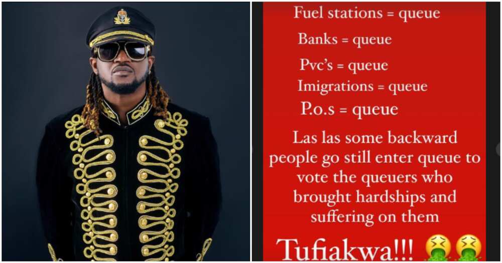 Paul PSquare complains about the long queues in Nigeria. Paul PSquare complains about the long queues in Nigeria.