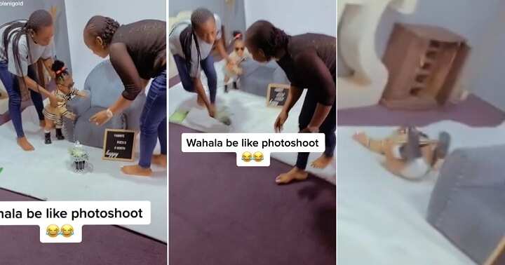 Baby falls during photoshoot