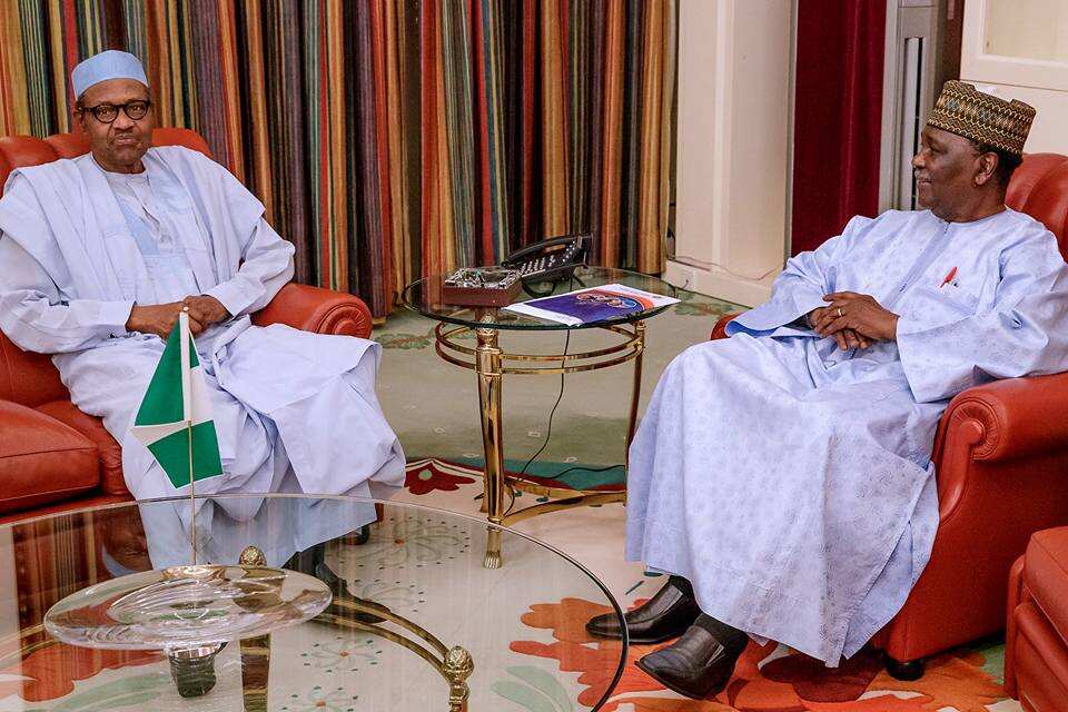 Gowon visits Buhari after reported collapse at David Ejoor's funeral