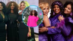 Nadia Buari And Her Two Beautiful Sisters Look Glamorous In Stylish Purple Dress In Viral Photos