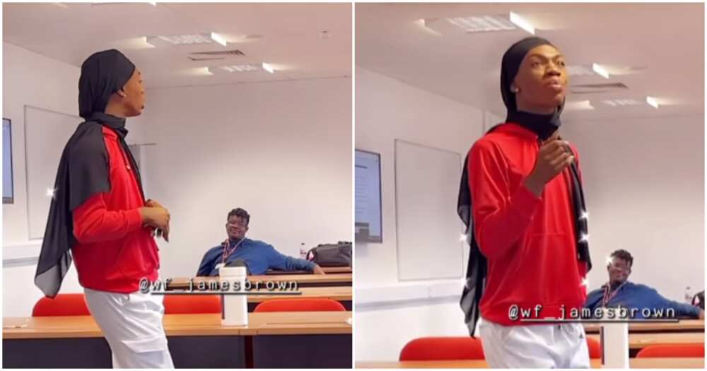 Moment James Brown shunned 'oyinbo' classmates during presentation