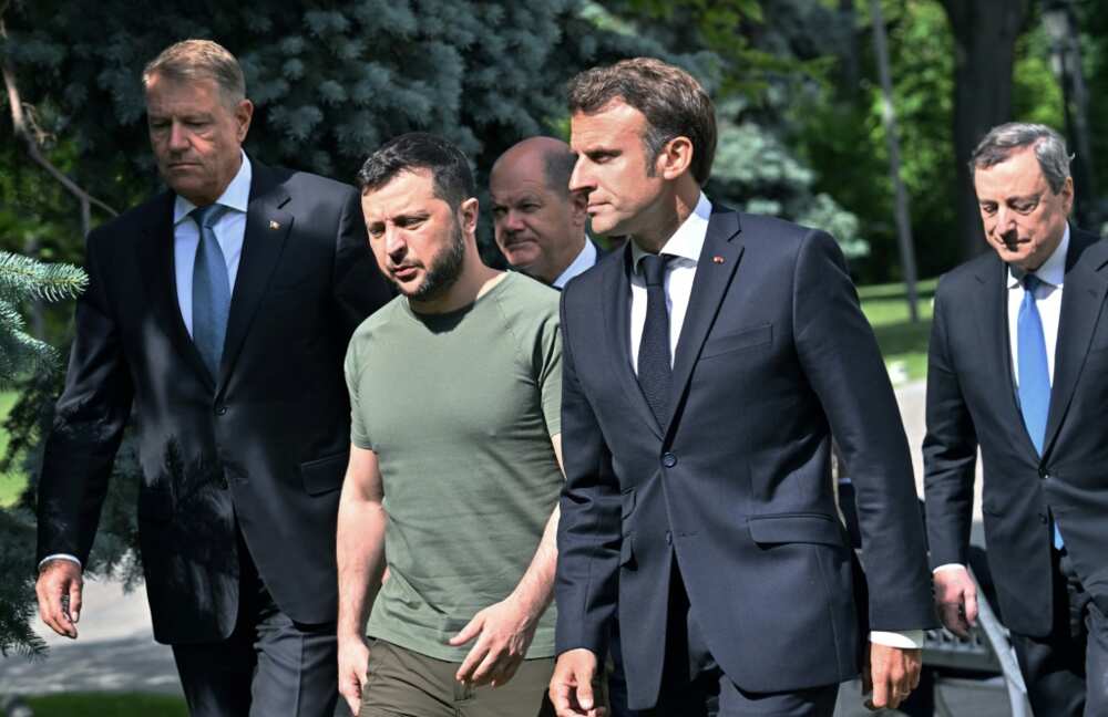 The day before the EU Commission's announcement the French, German, Italian and Romanian leaders had travelled to Kyiv to send a powerful symbol of support to Ukraine