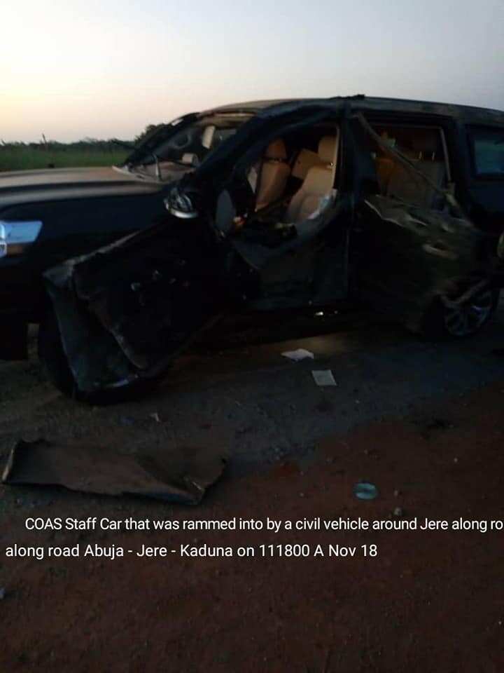 Breaking: Buratai's official staff car involved in accident