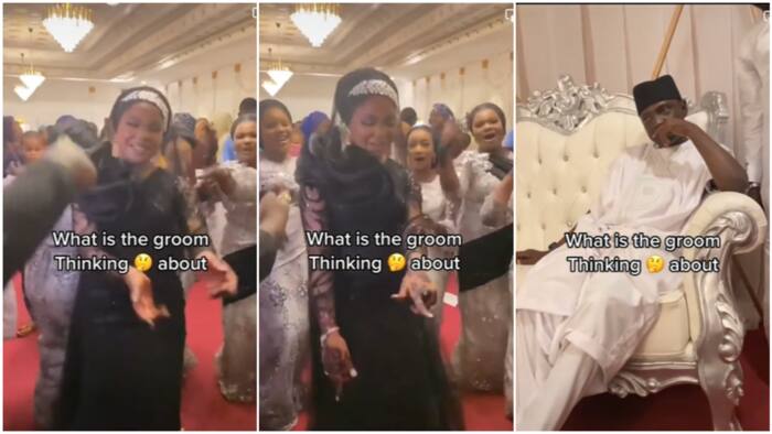 "Man is tired already": Groom looks at wife seriously as she dances during their wedding in viral video