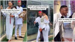 "He makes me laugh every time": Nigerian lady weds funniest man in her class after giving him a chance