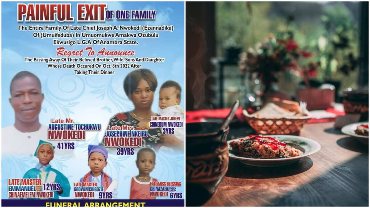 See photo & burial arrangement of Nigerian father, mother and 4 children who died after eating dinner