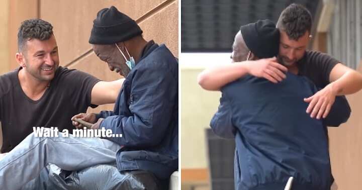 Can I Hug You Please: Man Who Has Been Homeless for 20 Years Breaks down as Stranger Gifts Him N207k