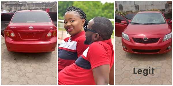 Nigerian man, Solomon Adogo buys his wife a new Toyota Corolla car