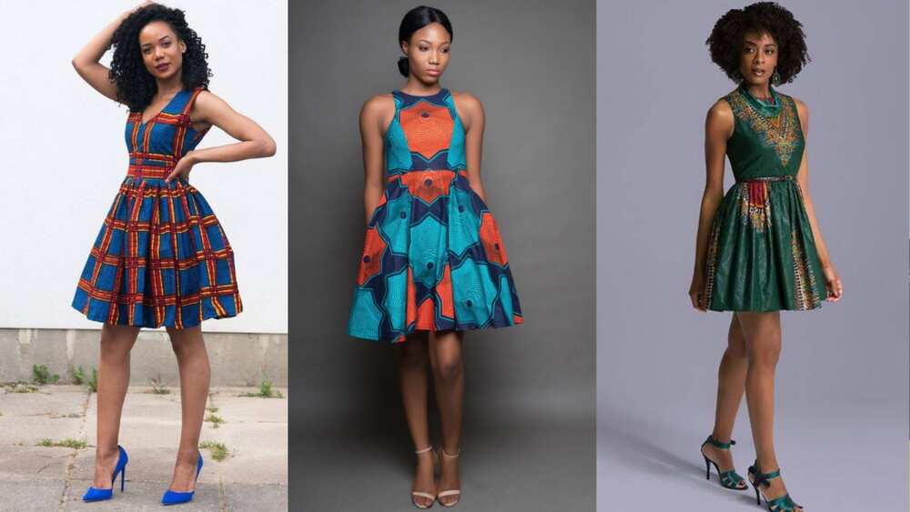 Short Ankara flare gowns Short Ankara flare gowns