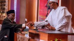 President Buhari breaks silence on former CJN's resignation, confers biggest Nigerian award to Tanko