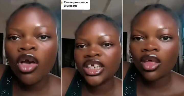 Lady with wide gap teeth, Bluetooth