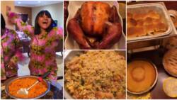 "Pure enjoyment": Mercy Aigbe leaves fans drooling as she celebrates Thanksgiving, shares video of yummy food