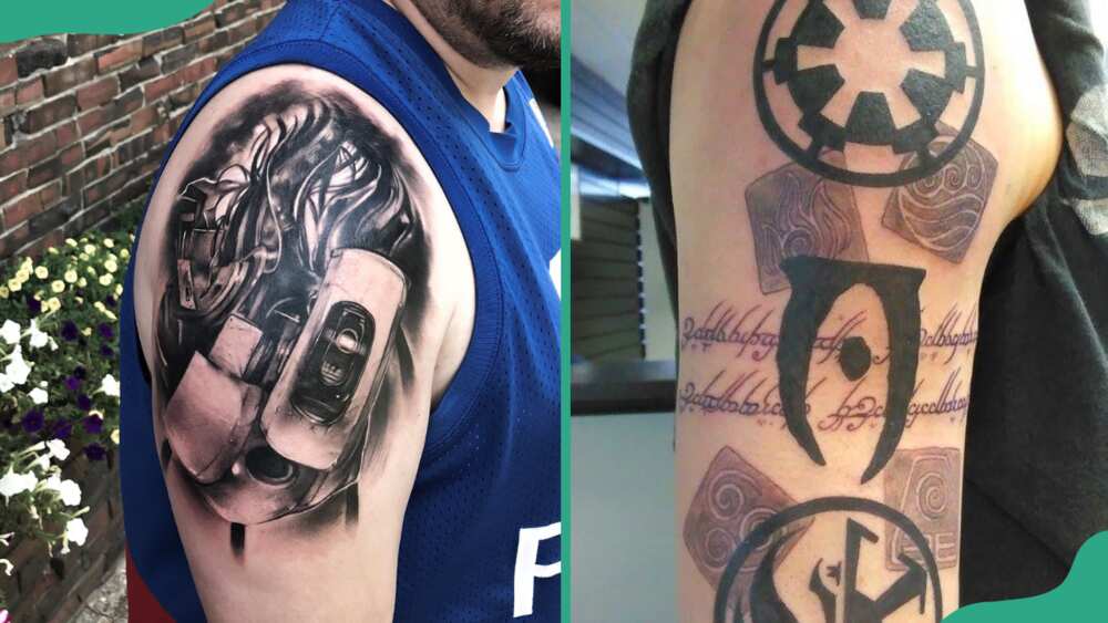Video game-inspired half-sleeve tattoos