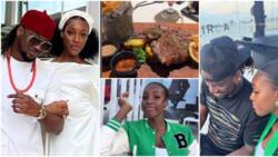 "I now identify as your handbag": Paul Okoye's lover says as they hang out at costly restaurant, shares video