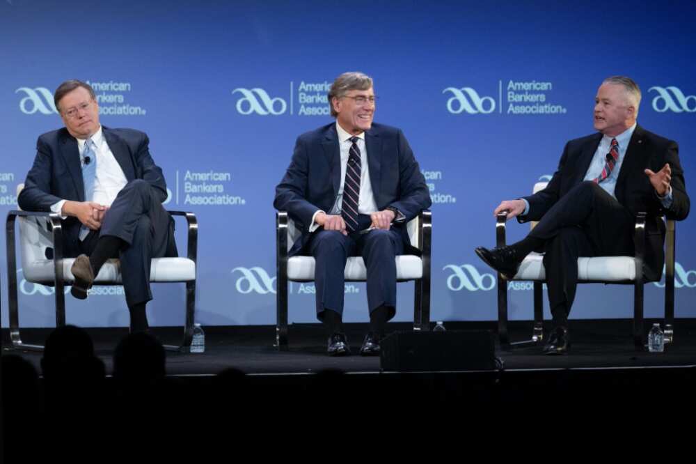 United Bank CEO Jim Edwards (L), Zions Bank President A. Scott Anderson (c) and Jonesburg State Bank CEO Dan Robb (R) speak during a panel of the American Banking Association summit in Washington United Bank CEO Jim Edwards (L), Zions Bank President A. Scott Anderson (c) and Jonesburg State Bank CEO Dan Robb (R) speak during a panel of the American Banking Association summit in Washington