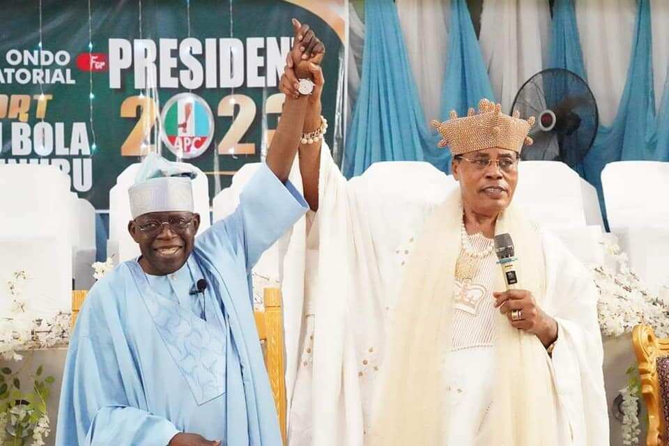 2023 Presidency: Olugbo of Ugbo Kingdom Endorses Tinubu’s Ambition