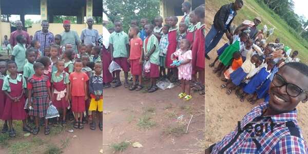 Kind Nigerian Goes From School to School Sharing Free Sandals to Young Children Who are Bare-footed
