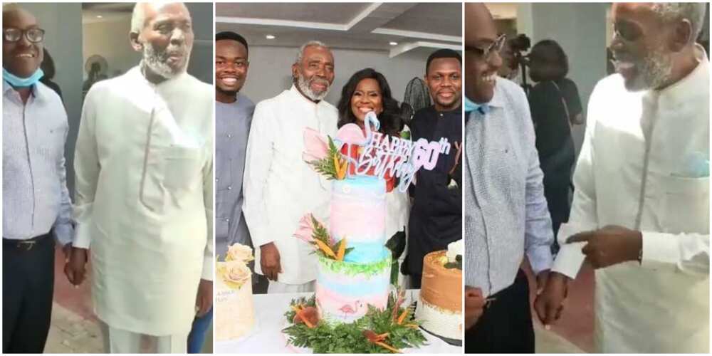 Nigerians react to new video of Olu Jacobs as he shows up at wife's birthday celebration, many say he looks slimmer