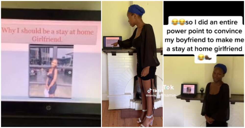 Powerpoint presentation, lady makes powerpoint presentation, stay-at-home girlfriend