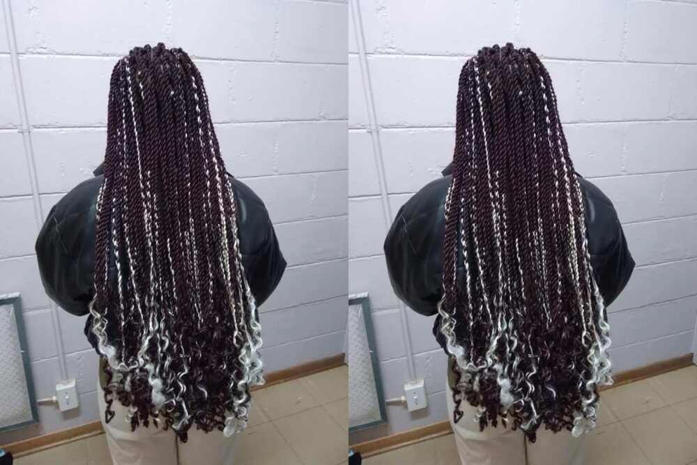 goddess braids with curls