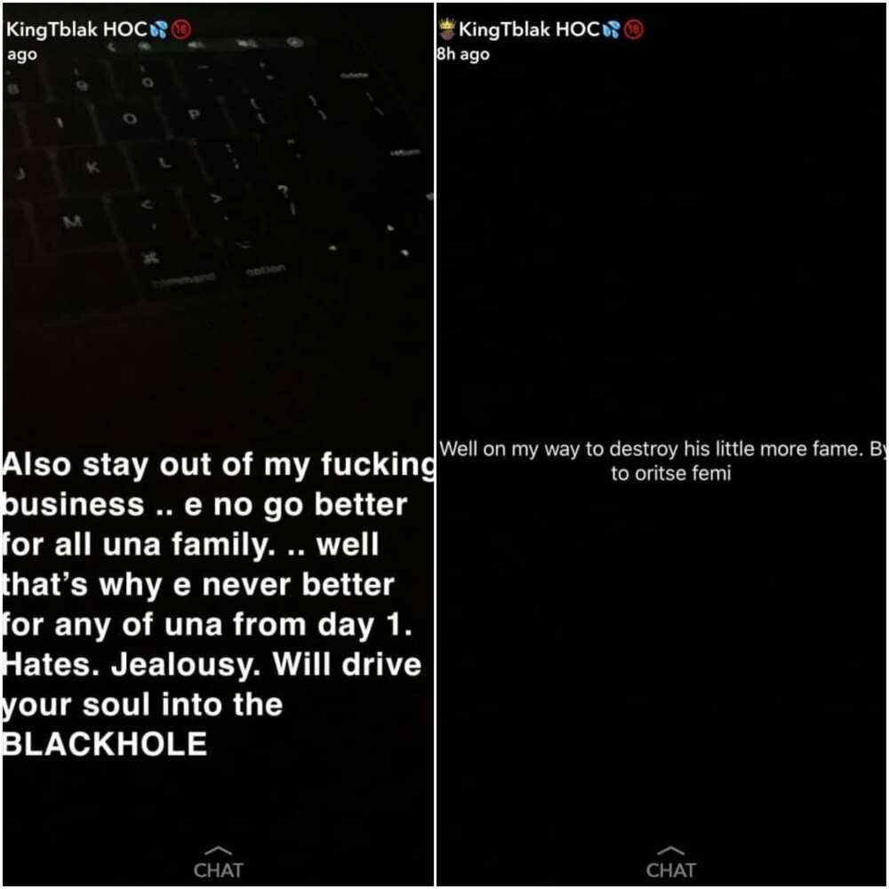 Nigerian man KingTblackHOC calls out Oritsefemi for allegedly trying to sleep with his wife