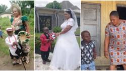 God gifted me with the ability to get women: Small-sized Nigerian man who married a tall lady reveals in video