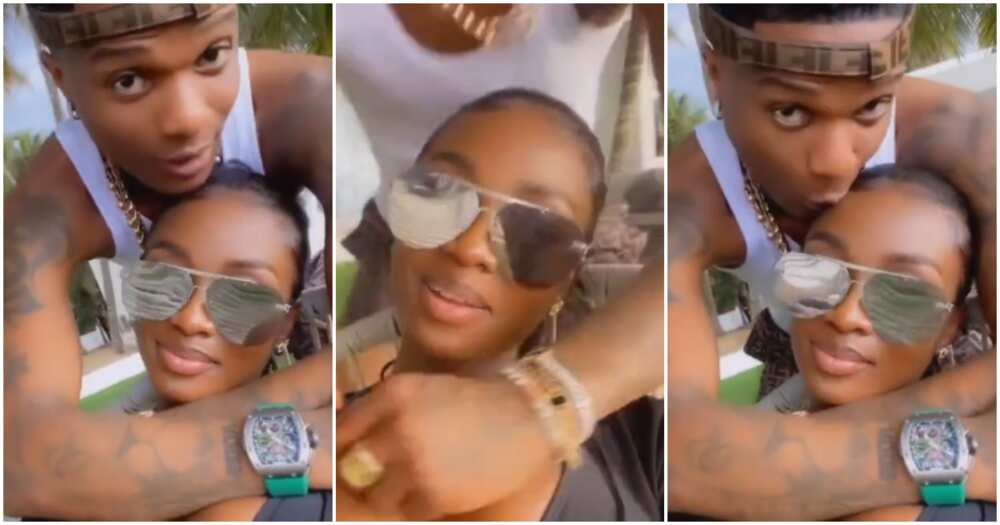 Romantic video of Wizkid and mystery lady