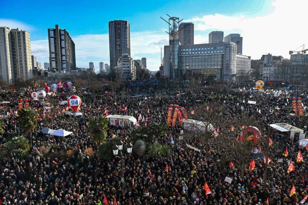 Tuesday's action follows at least 1.3 million people taking to the streets to protest the pensions overhaul last week