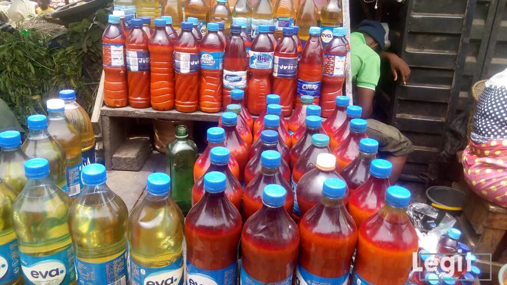 At the market, traders informed of the increment in prices of some major goods including palm-oil both the locally produces ones and the branded ones. Photo credit: Esther Odili