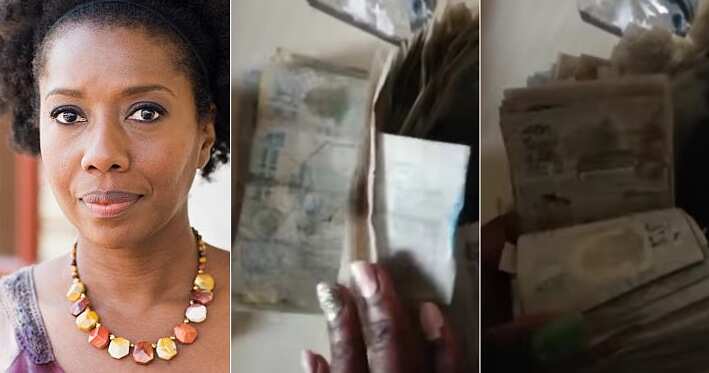Lady receives torn notes at bank