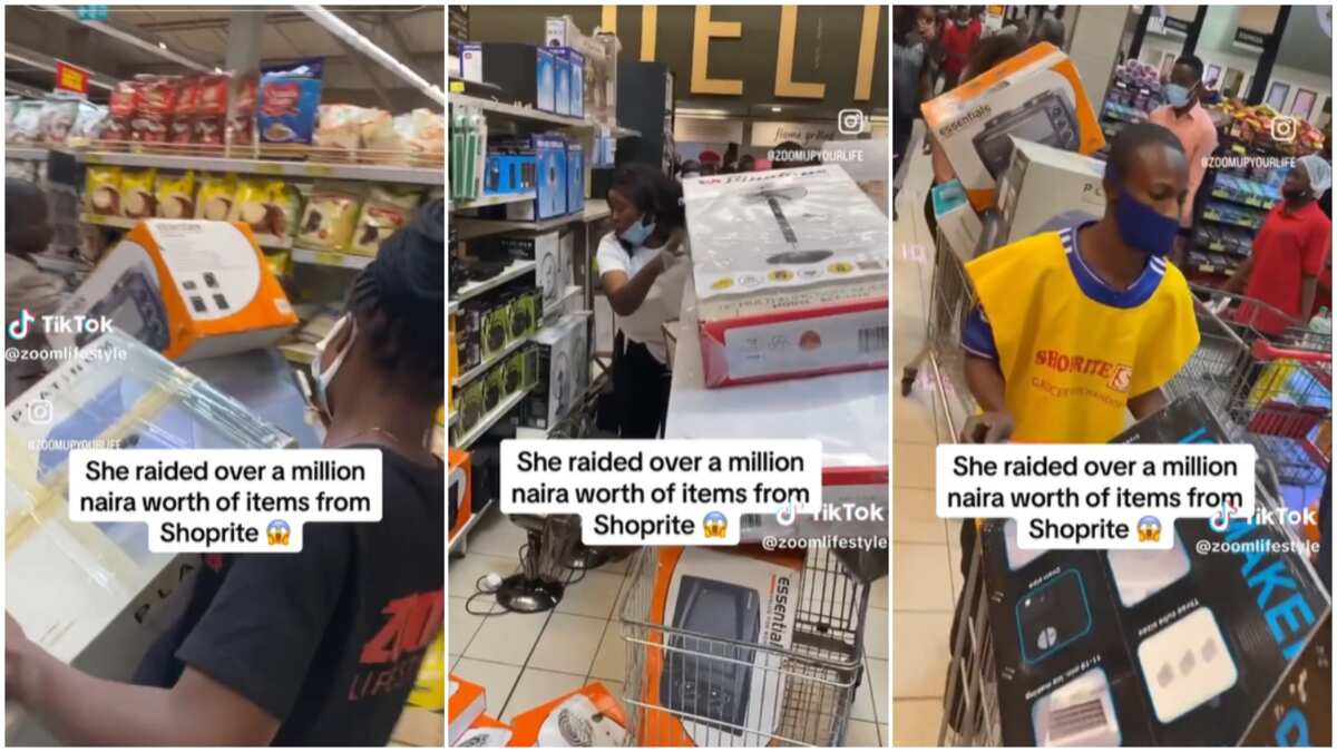 Watch how this young lady rushed like her life depended on it after getting free shopping opportunity (video)