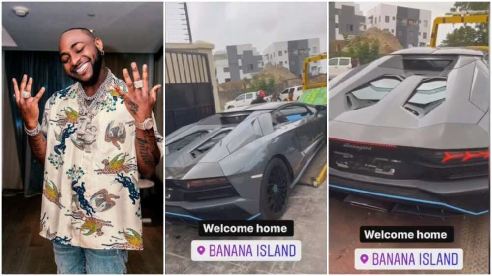 Davido welcomed the car home.