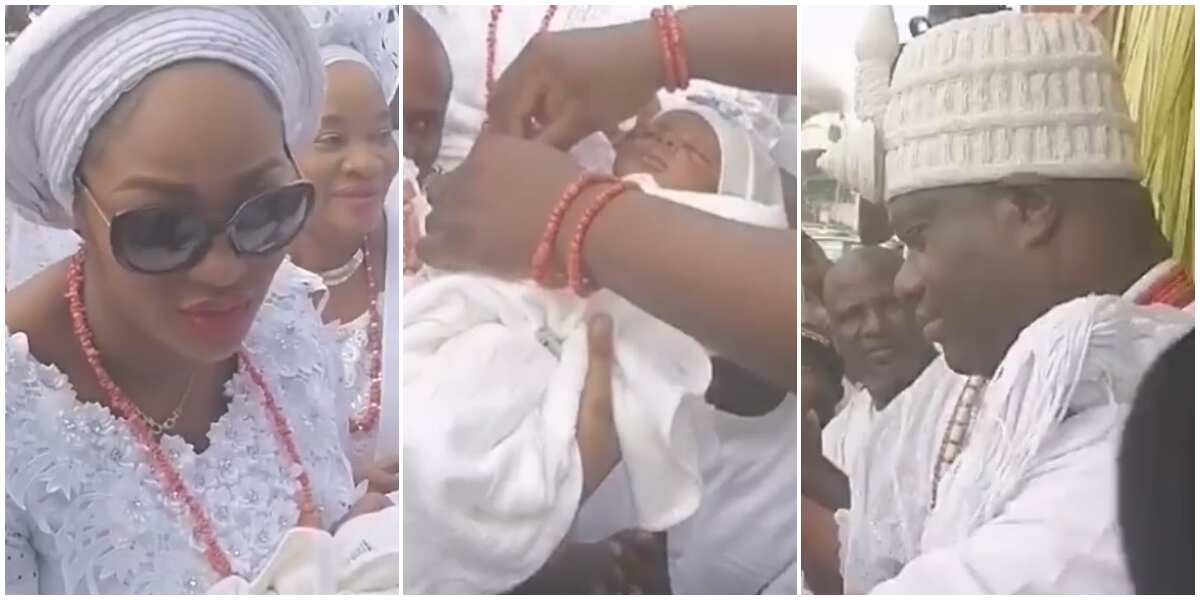 Video: Ooni of Ife receives newborn son at the palace amidst jubilation