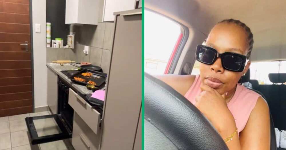 A TikTok mother showed her followers how her daughter left her kitchem messy after making a pizza