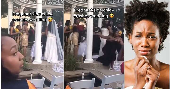 Video shows sad moment a pregnant woman crashed her lover's wedding