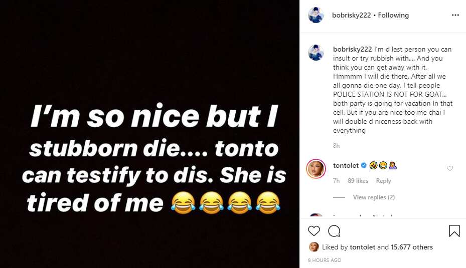 Bobrisky says best friend Tonto Dikeh is tired of him