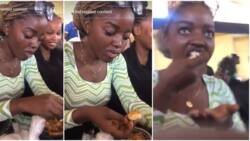 "She no send": Female Poly student eats 3 wraps of fufu with soup in class, colleagues laugh at her