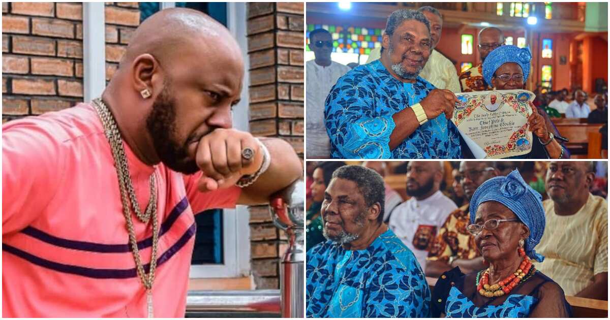 See how netizens cast shades at Yul Edochie as his dad Pete & mum mark 53rd wedding anniversary