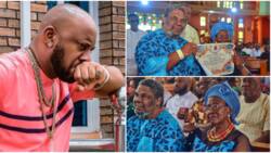 “One wife one husband”: Netizens shade Yul Edochie as his dad Pete & mum mark 53rd anniversary in style