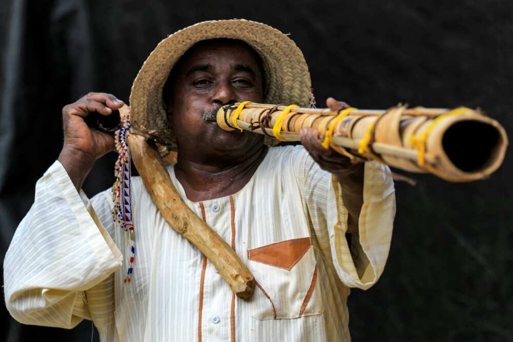 Locals have crafted a traditional horn-like instrument used for generations to usher in the harvest season