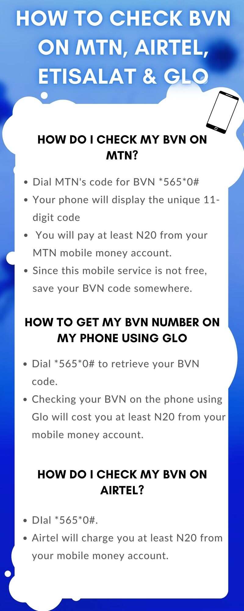 How to check BVN on MTN, Airtel, Etisalat & Glo