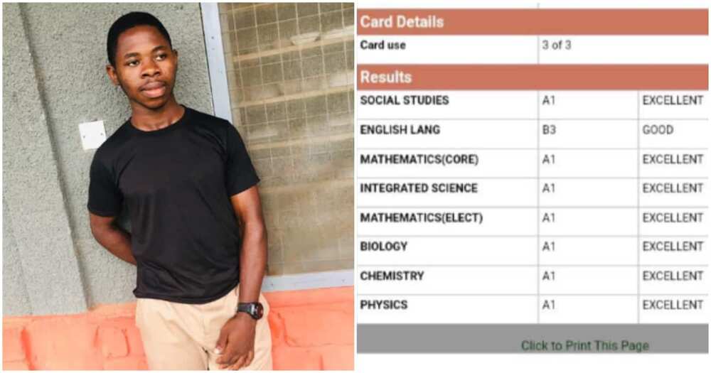 WASSCE, boy with 7A's, engineering