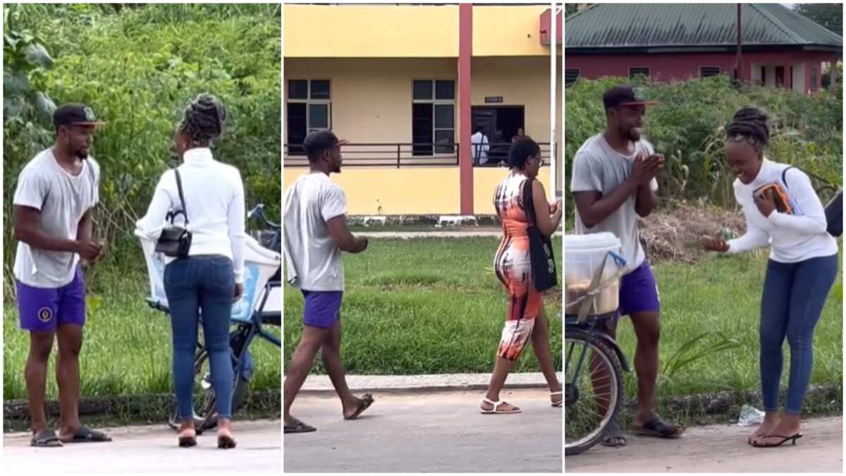 How Nigerian man who disguised like ice cream seller tried to get lady's attention (watch video)